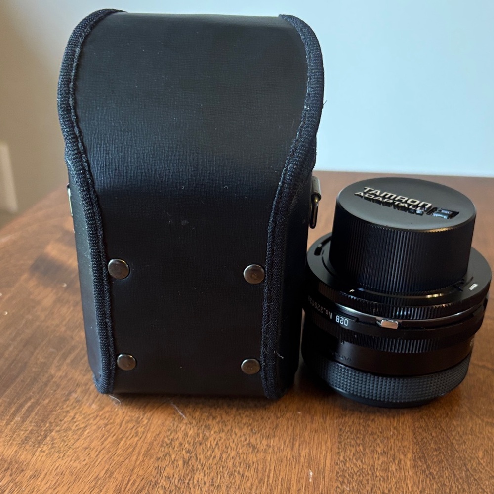 Vintage Tamron 28mm manual focus lense and case